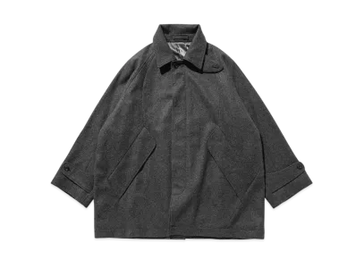 CLESSTE Wool Melton Balmacaan Half Coat "Grey"