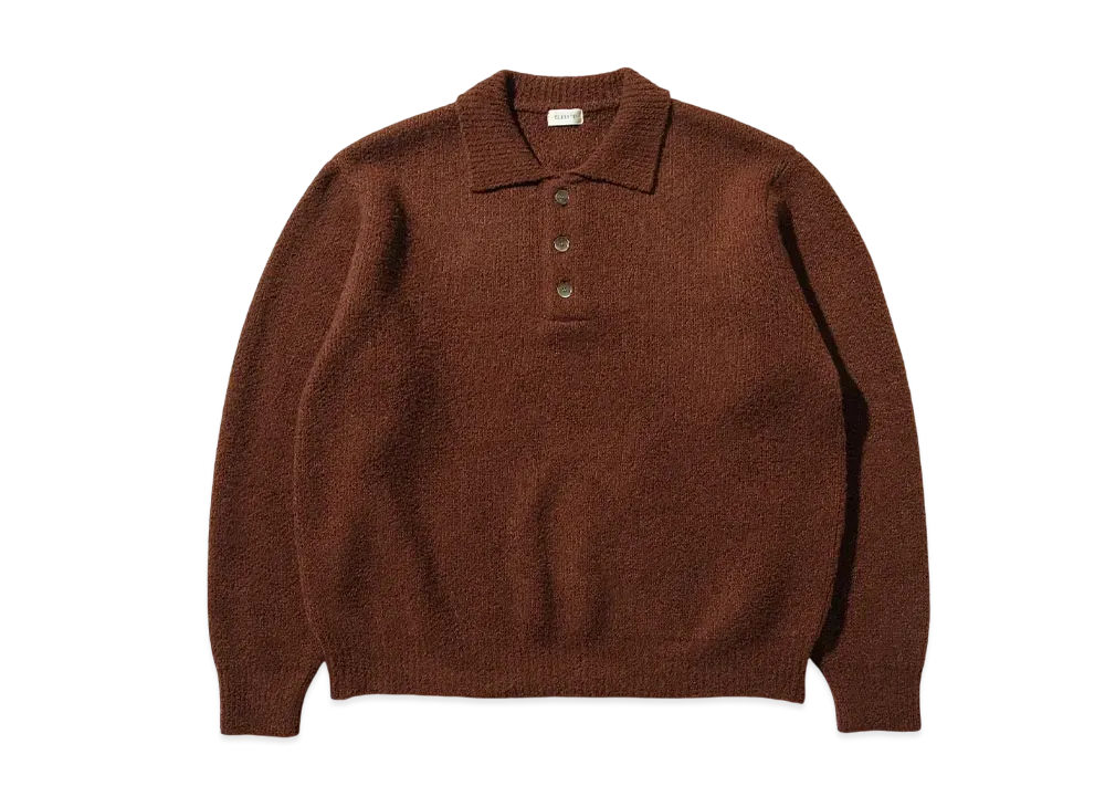 CLESSTE Slub Pile Knit Polo "Brown"