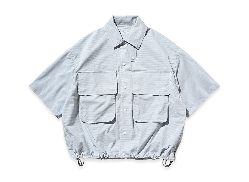 CLESSTE Graph Check Wading S/S Shirt Jacket "White/Blue"