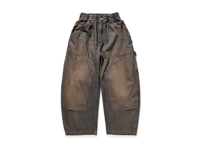 CLESSTE Vintage Dyed Selvedge Denim Double Knee Curved Worker Pants "Vintage Brown"