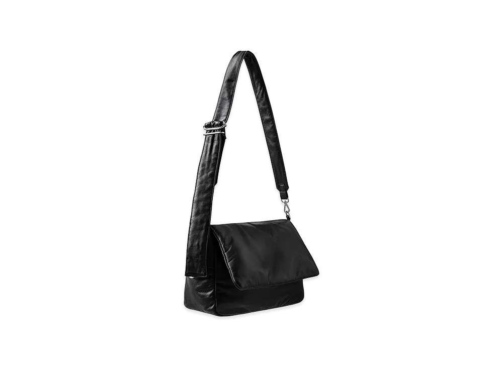 CLESSTE Leather Padded Flap Holiday Bag "Black"