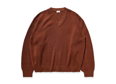 CLESSTE Fine Wool V-Neck Knit Pullover "Brown"