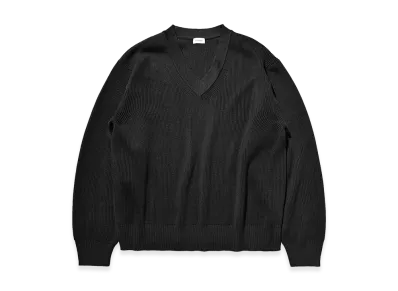 CLESSTE Fine Wool V-Neck Knit Pullover "Black"
