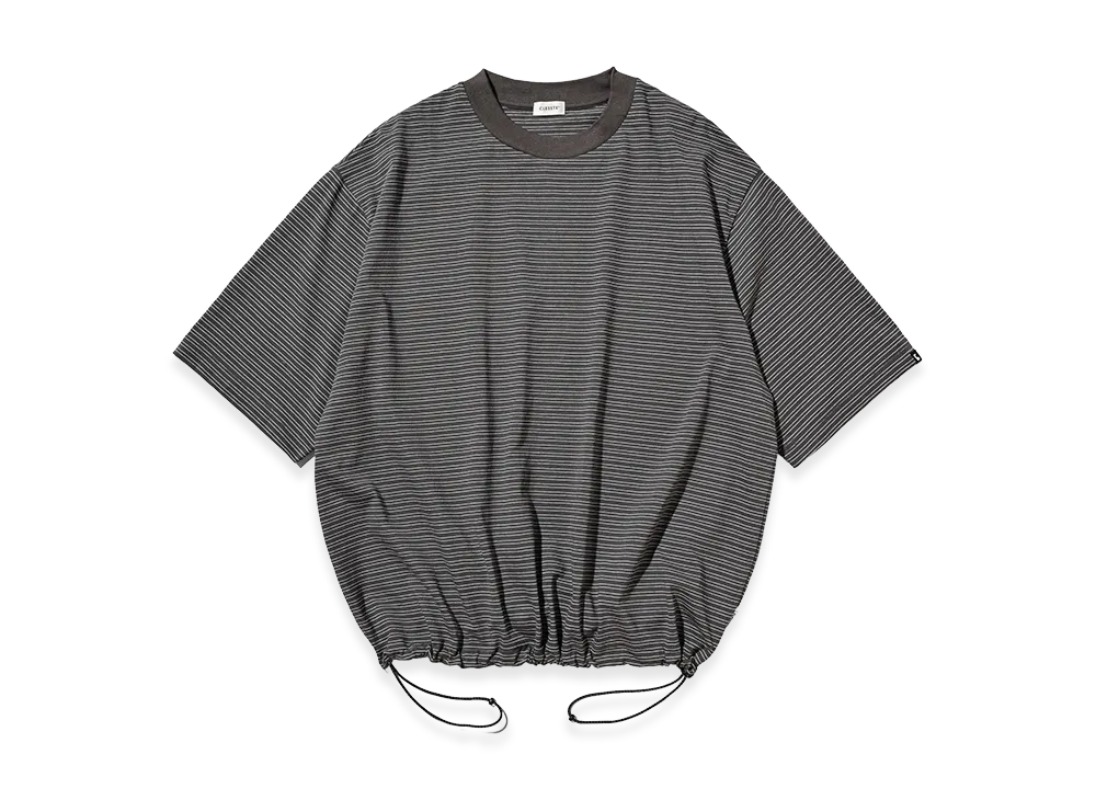 CLESSTE Micro Stripe S/S T-Shirt With Drawstrings "Gray"