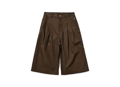 CLESSTE T/C Gabardine City Baggy Half Pants "Brown"