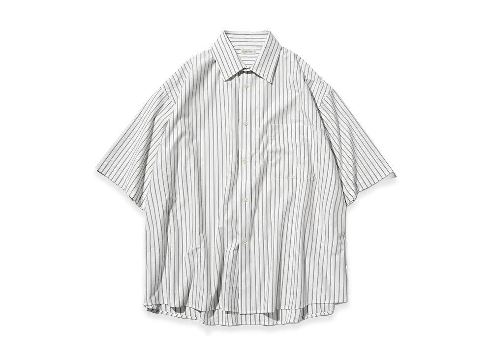 CLESSTE Thick/Thin Stripe 46G Knit Everyday S/S Shirt "White Stripe"