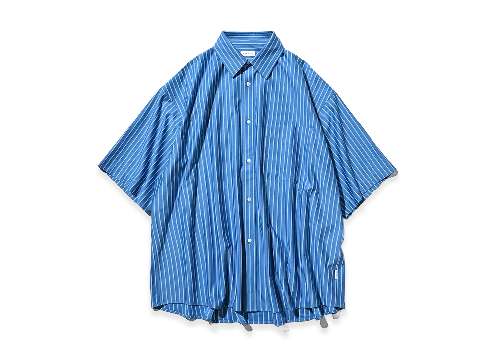 CLESSTE Thick/Thin Stripe 46G Knit Everyday S/S Shirt "Sax Blue Stripe"