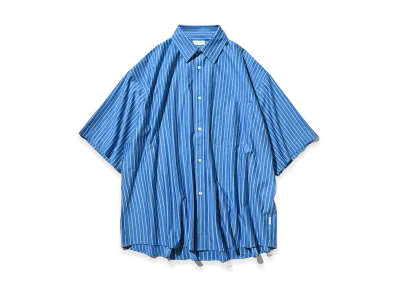 CLESSTE Thick/Thin Stripe 46G Knit Everyday S/S Shirt "Sax Blue Stripe"