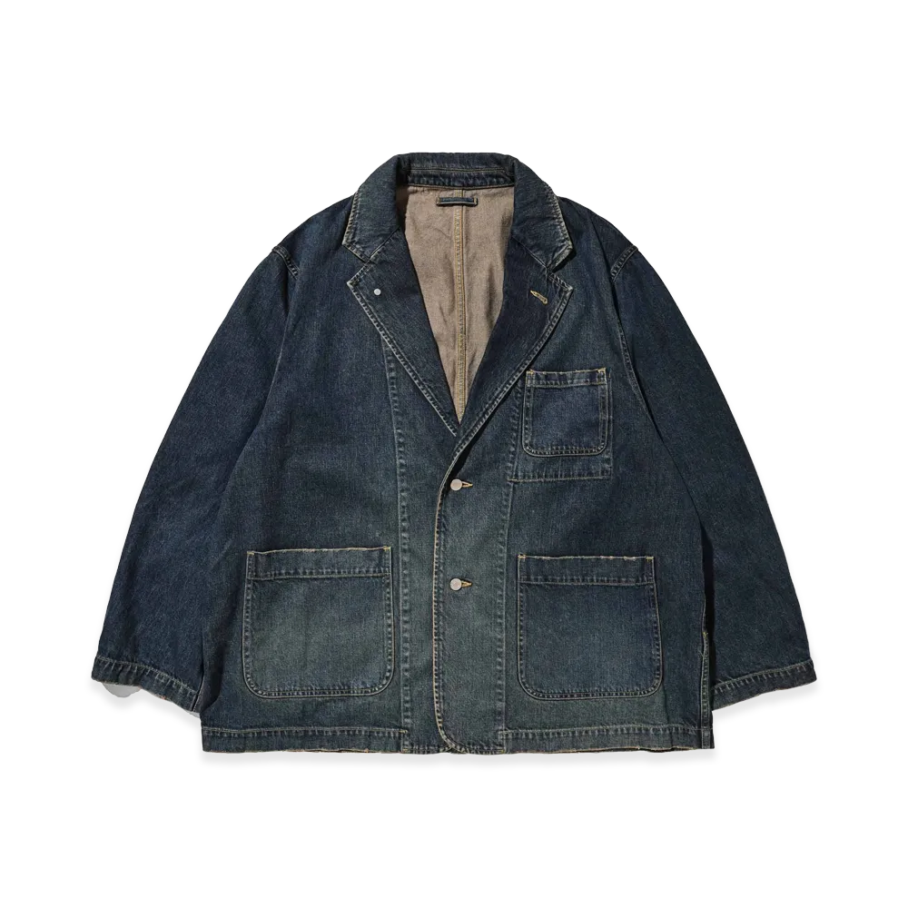 CLESSTE Vintage Dyed Selvedge Denim City Worker Tailored Jacket "Vintage Indigo"
