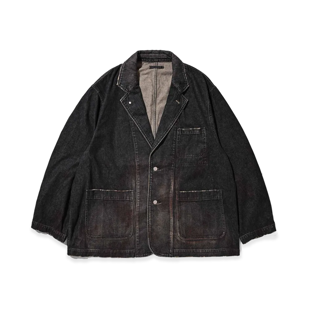 CLESSTE Vintage Dyed Selvedge Denim City Worker Tailored Jacket "Vintage Black"