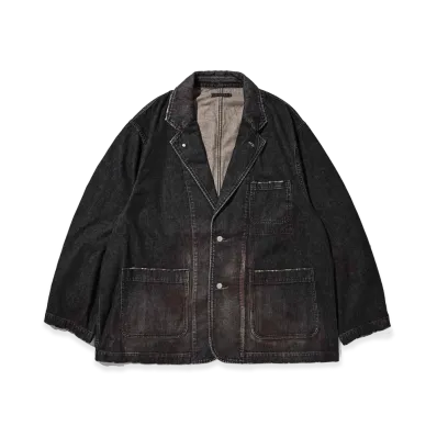 CLESSTE Vintage Dyed Selvedge Denim City Worker Tailored Jacket "Vintage Black"