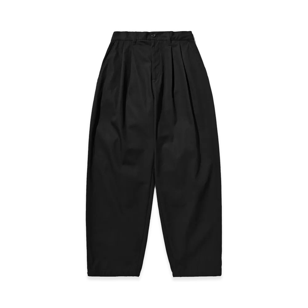 CLESSTE T/C Gabardine City Uniform Wide Tapered Pants "Black"