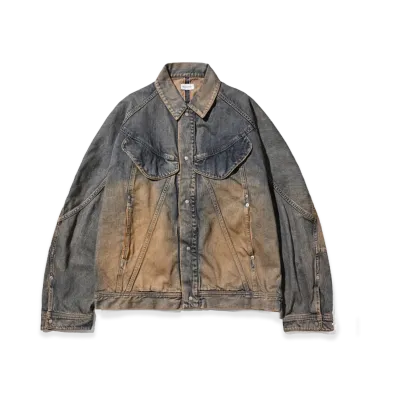 CLESSTE Vintage Dyed Selvedge Denim Future Trucker Jacket "Vintage Beige"