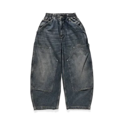 CLESSTE Vintage Dyed Selvedge Denim Double Knee Curved Worker Pants "Vintage Indigo"