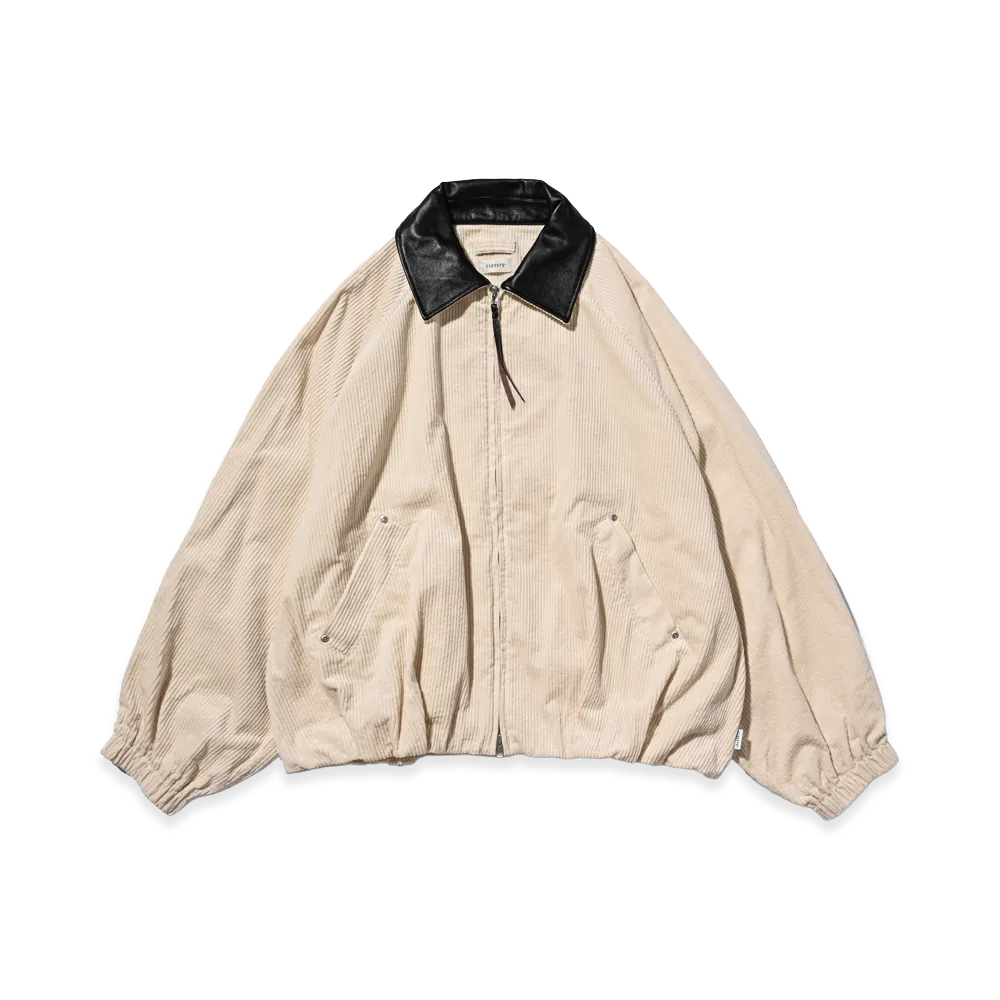 CLESSTE Leather Collar Corduroy City Utility Balloon Jacket "Off White"