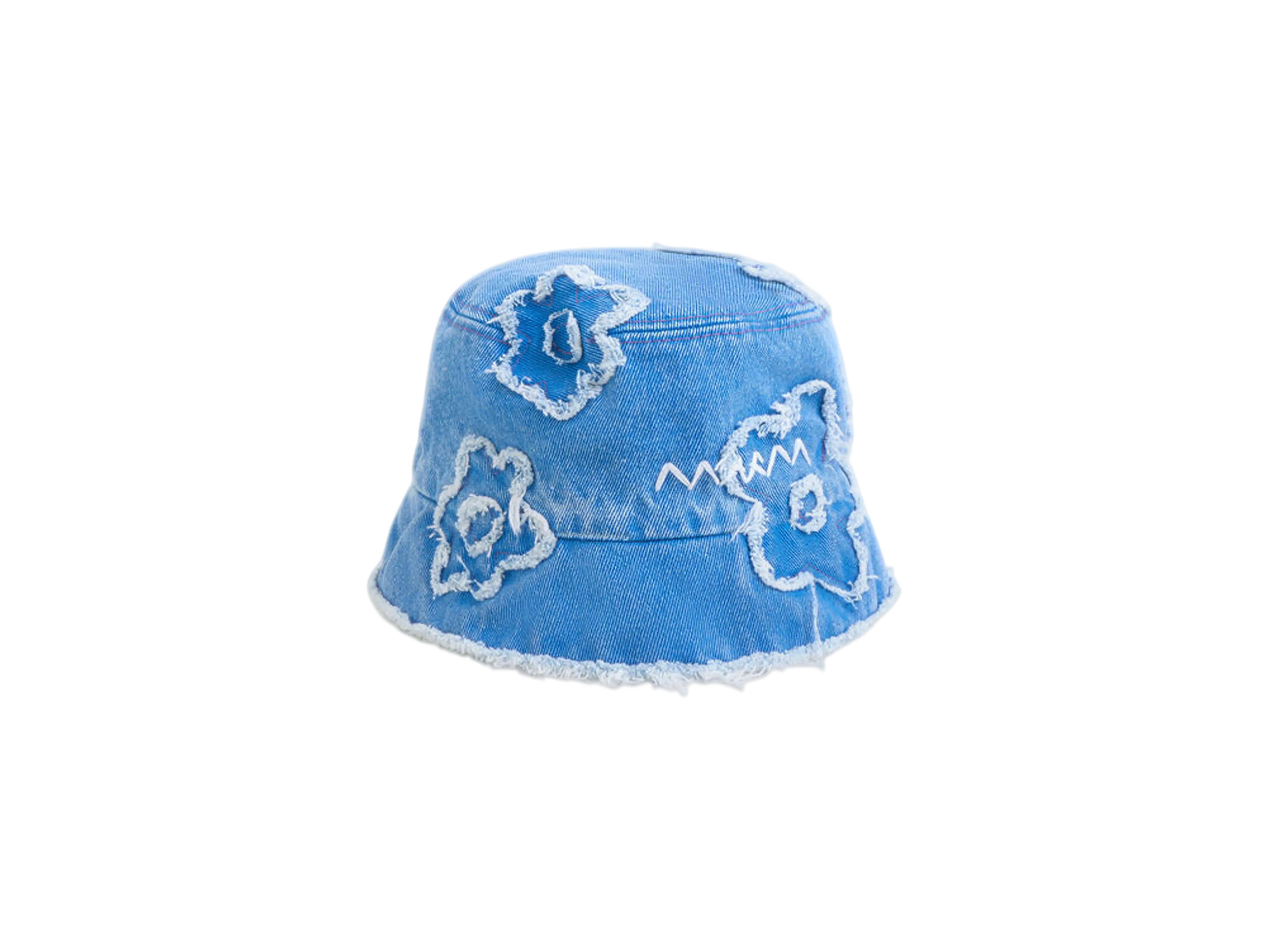 Marni Denim Bucket Hat with Dillies Patch Details "Cobalt"