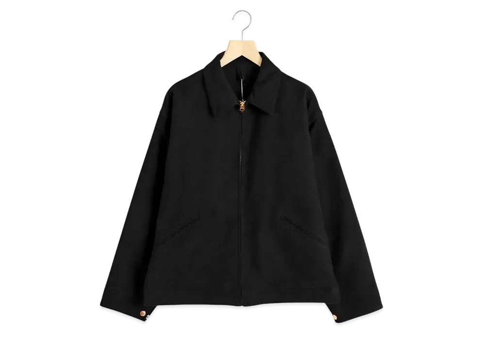 COMOLI Moleskin Zip Short Jacket "Black"
