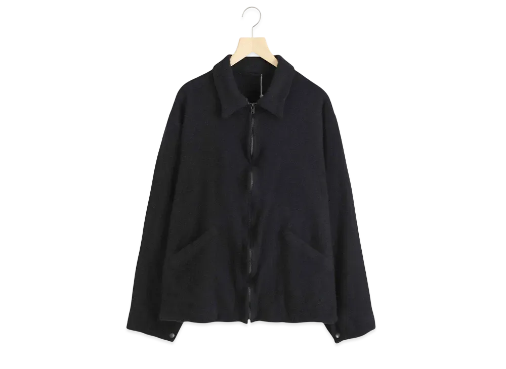 COMOLI Full-Length Wool Zip Short Jacket "Black"