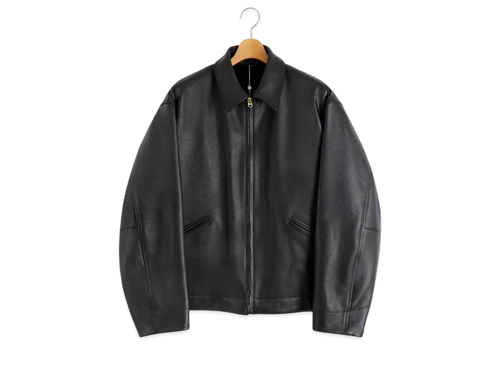 COMOLI Calfskin Zip Short Jacket "Black"