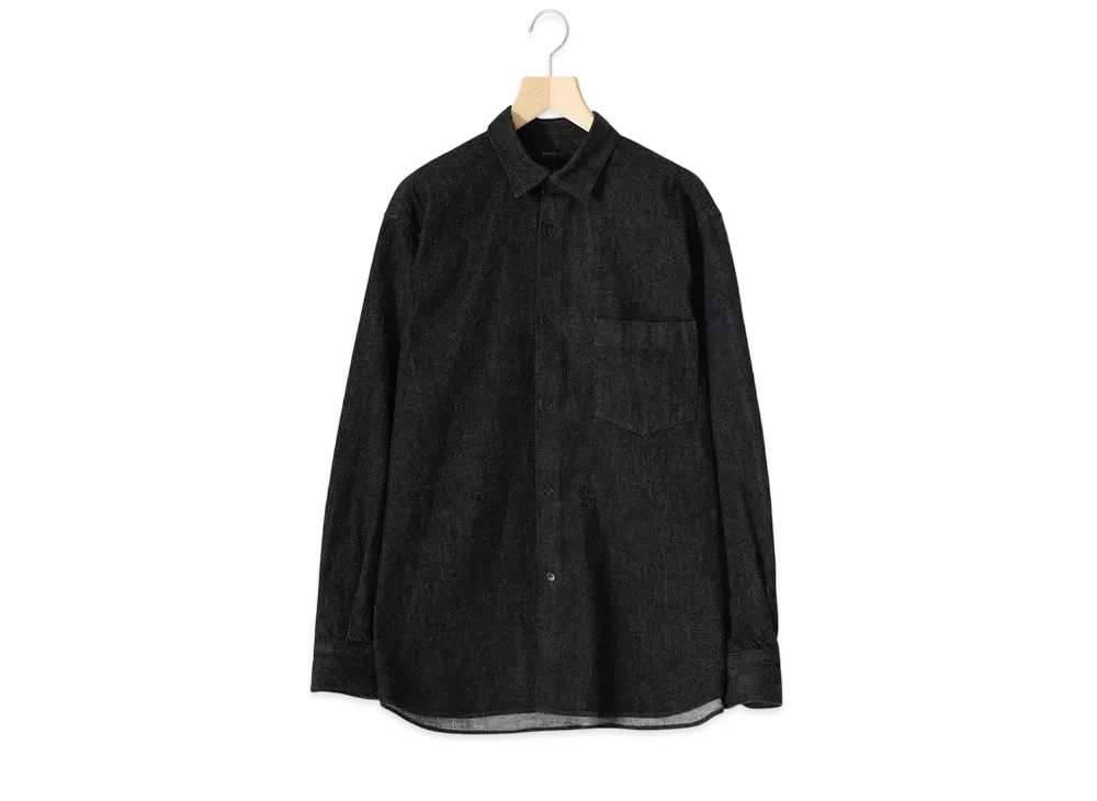 COMOLI Denim Komori Shirt "Black/Ecru"