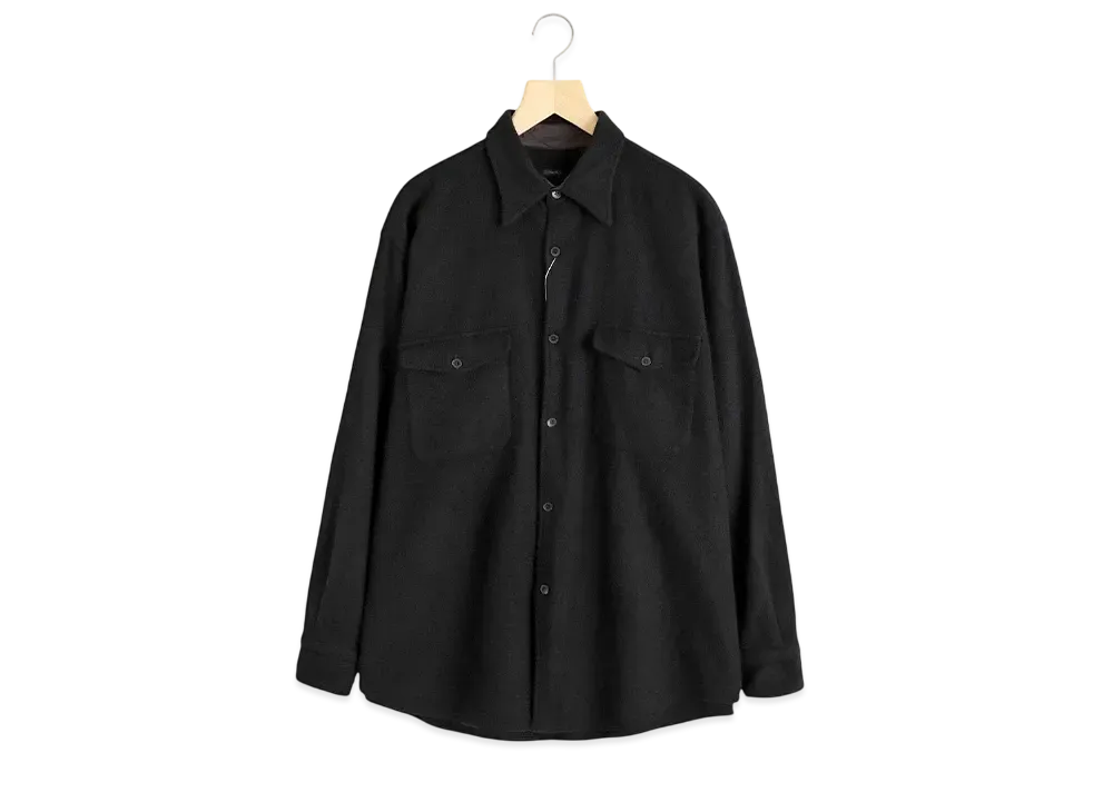 COMOLI Wool Cashmere C.P.O Shirt "Black"
