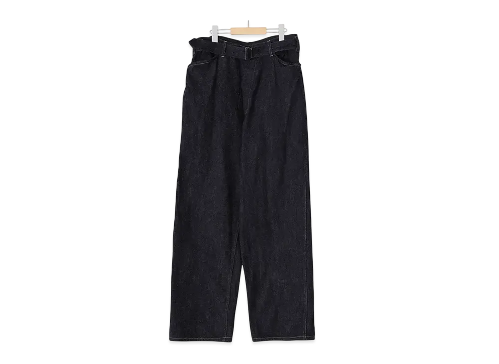 COMOLI Denim Belted Pants "Navy"