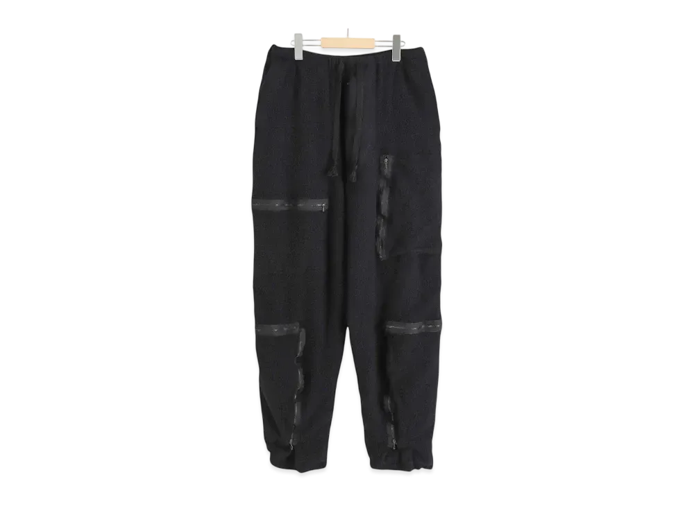 COMOLI Full-Length Wool Parachute Pants "Black"