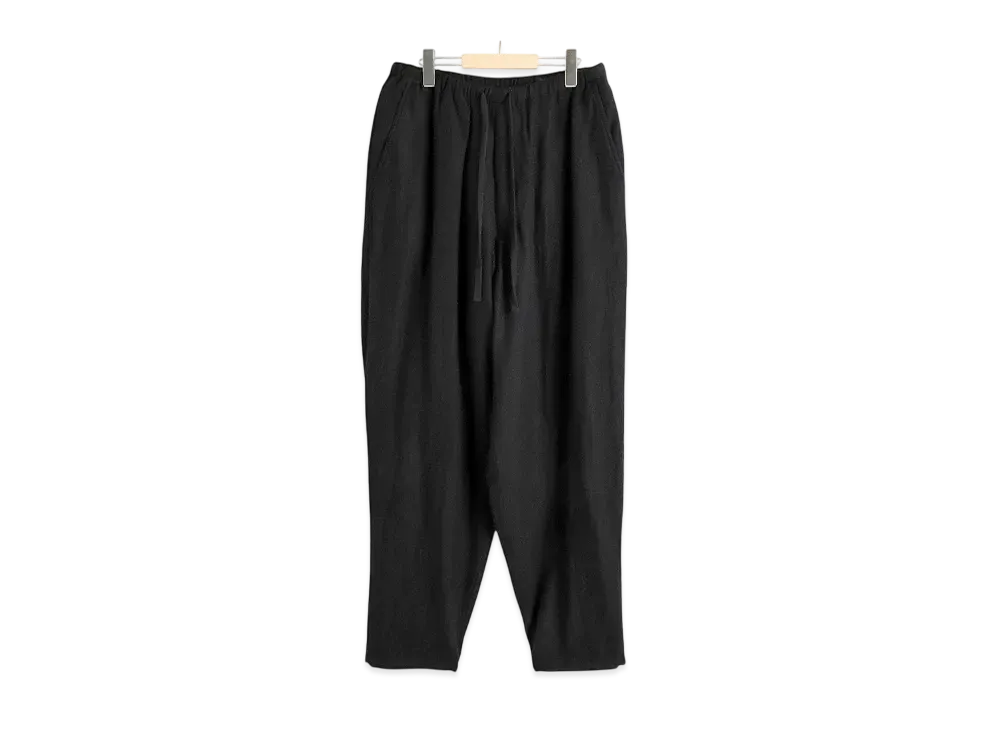 COMOLI Cashmere Silk Drawstring Pants "Black"