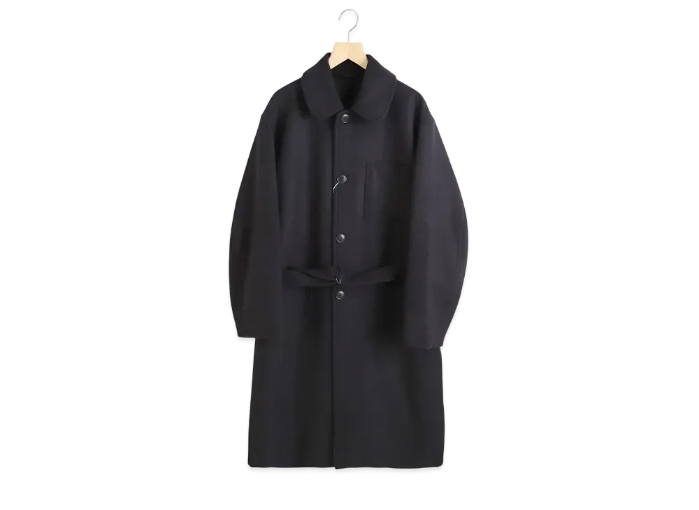 COMOLI Wool Cashmere Military Coat "Navy"