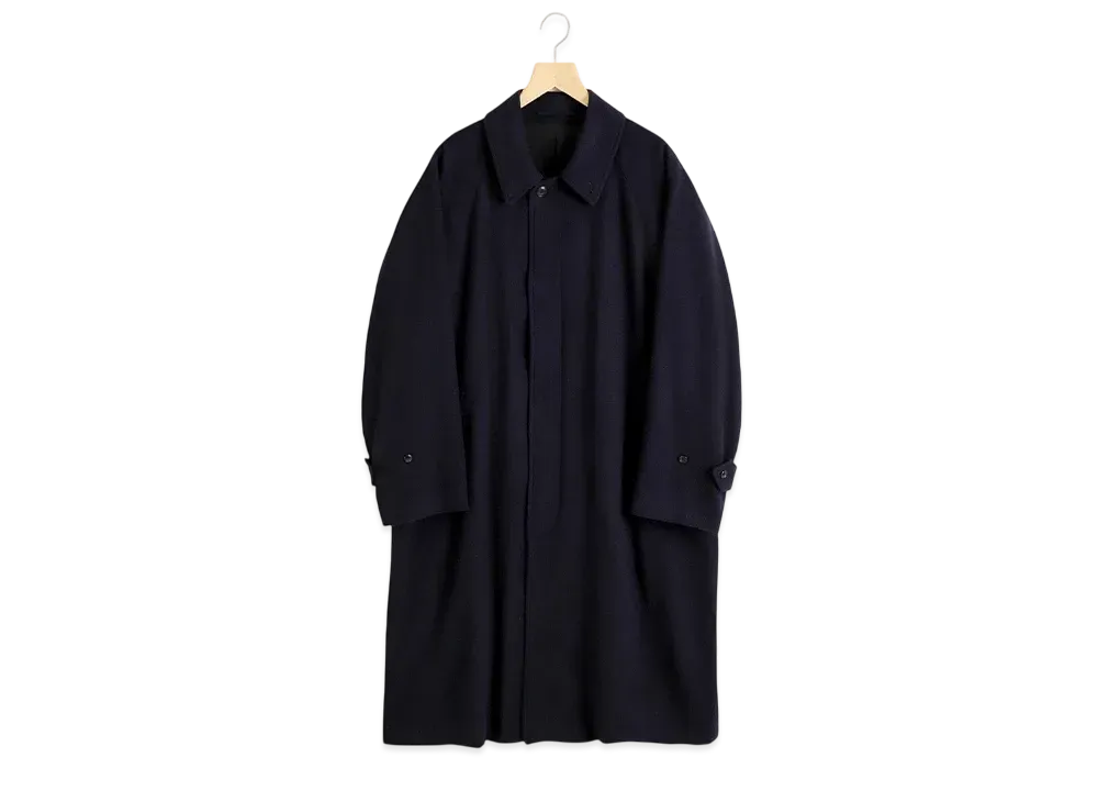 COMOLI Cashmere Bar Collar Coat "Navy"