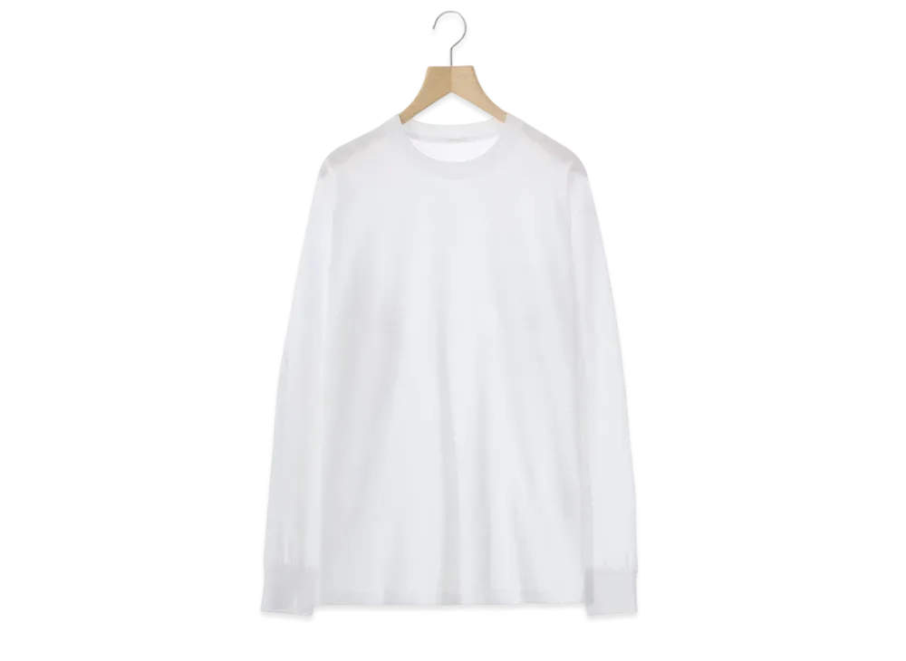 COMOLI Cotton Jersey Long Sleeve T-Shirt "White"