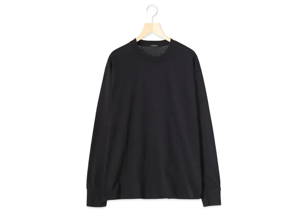 COMOLI Cotton Jersey Long Sleeve T-Shirt "Black"