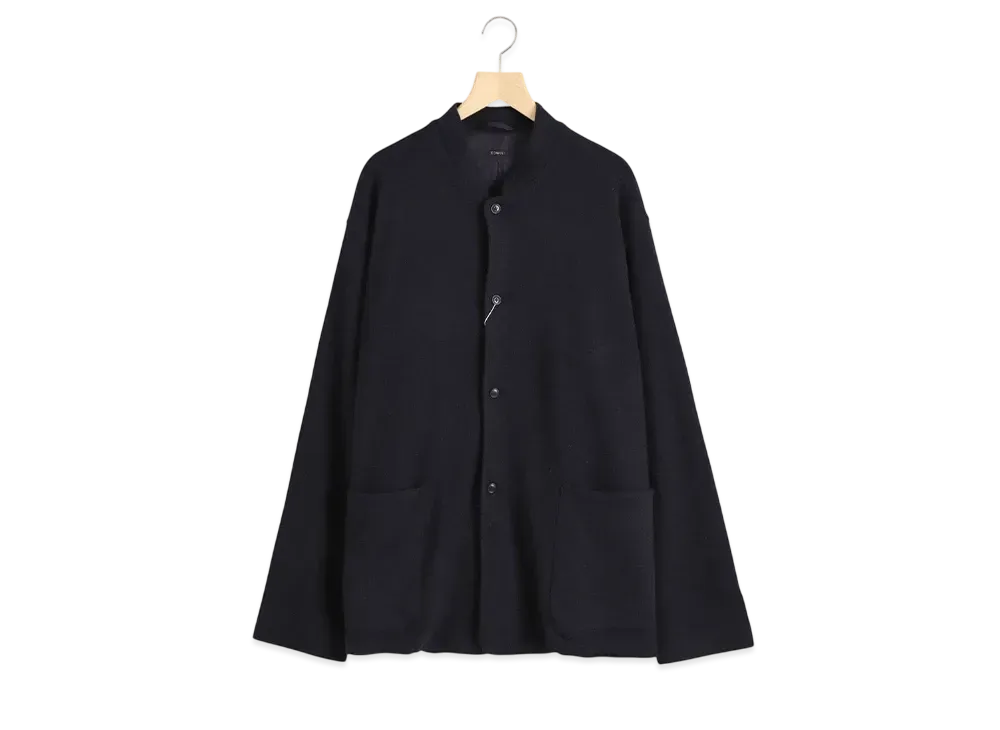 COMOLI Cashmere Stand Collar Knit Jacket "Navy"