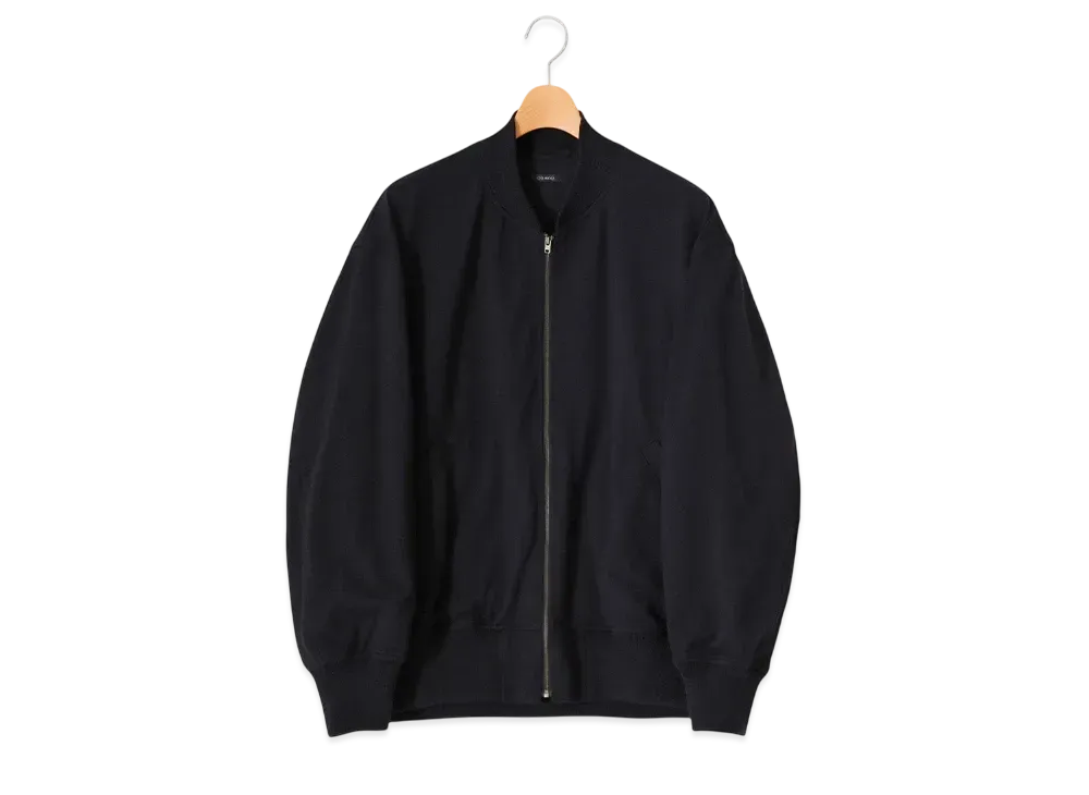 COMOLI Wool Knit Zip Blouson "Navy"