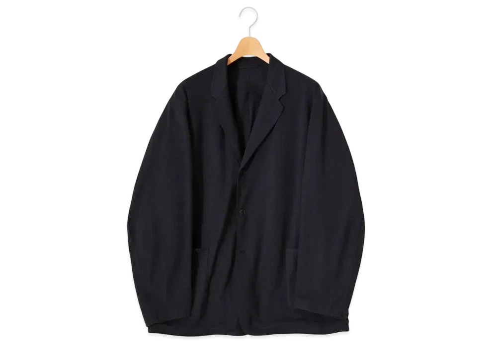 COMOLI Wool Knit Jacket "Navy"