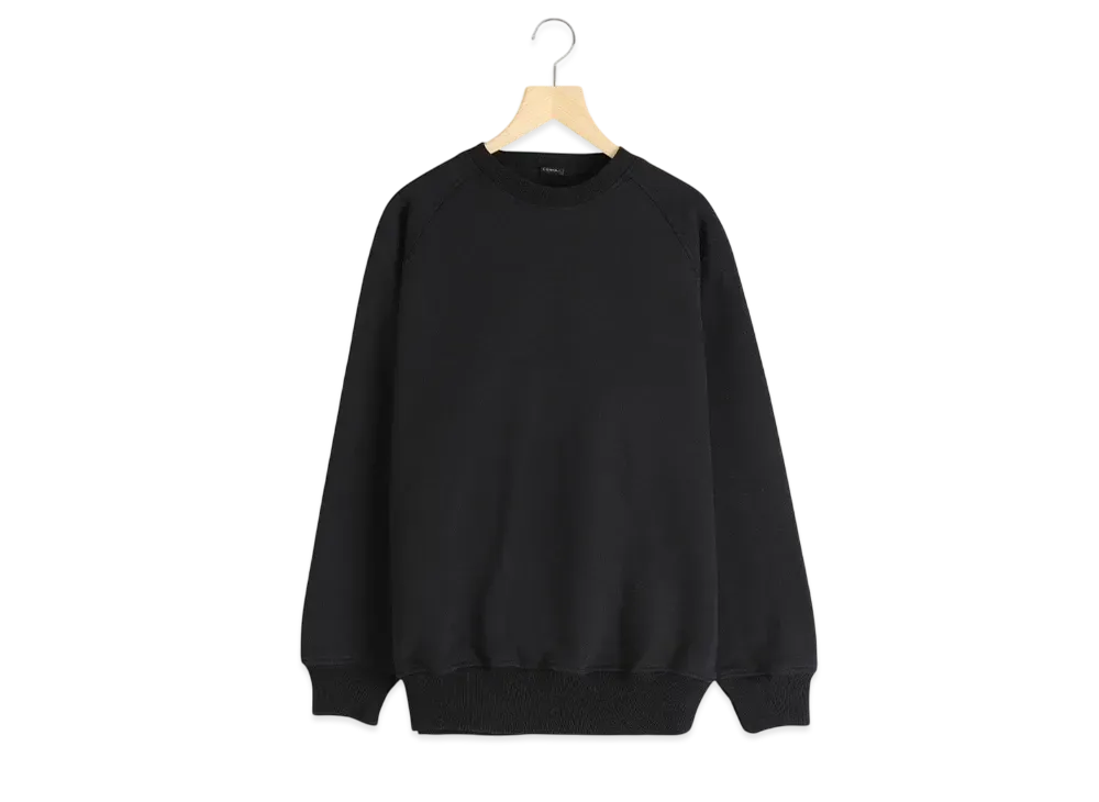 COMOLI Cotton Fleece Crew Neck "Black"