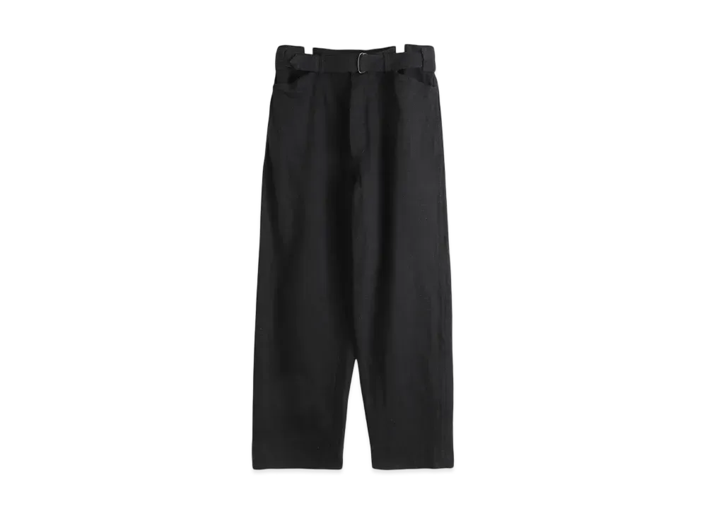 COMOLI Denim Belted Pants "Black"