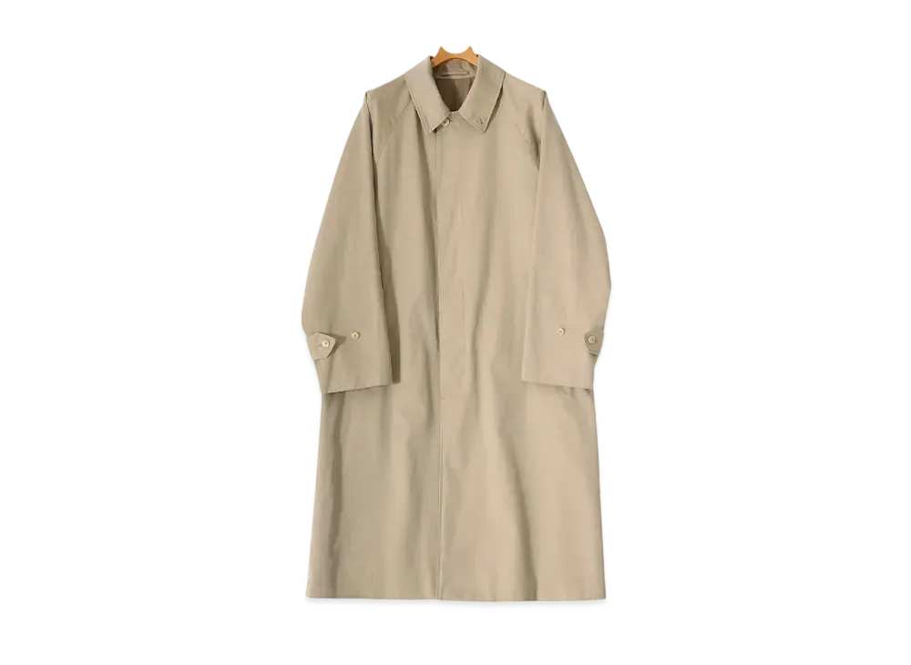 COMOLI Cotton Gabber Bar Collar Coat "Beige"