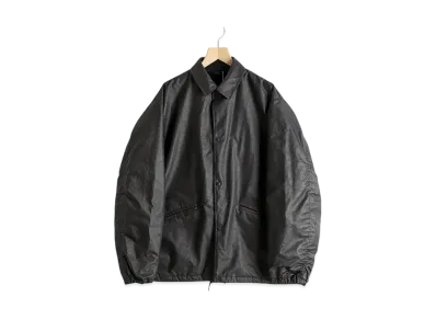 COMOLI Paper Leather Coach Jacket "Black"