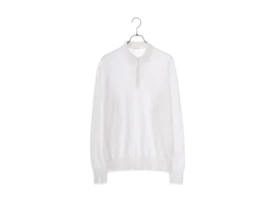 COMOLI Womens Cotton Knit Polo "White"