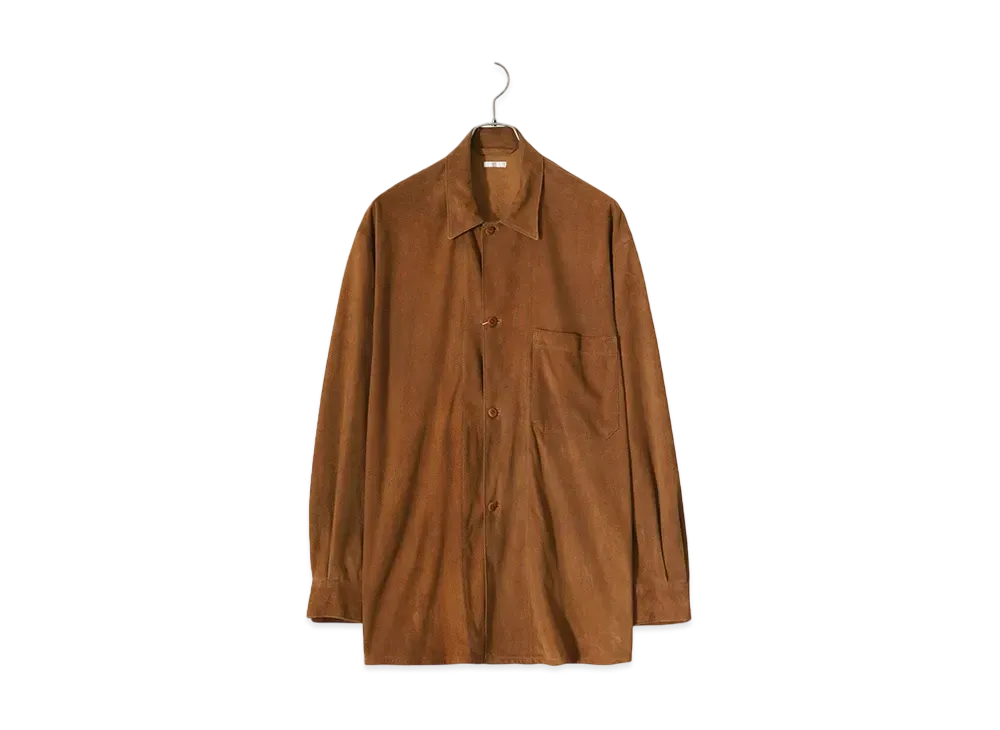 COMOLI Suede Shirt Jacket "Brown"