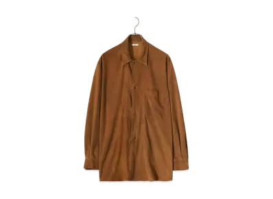 COMOLI Suede Shirt Jacket "Brown"