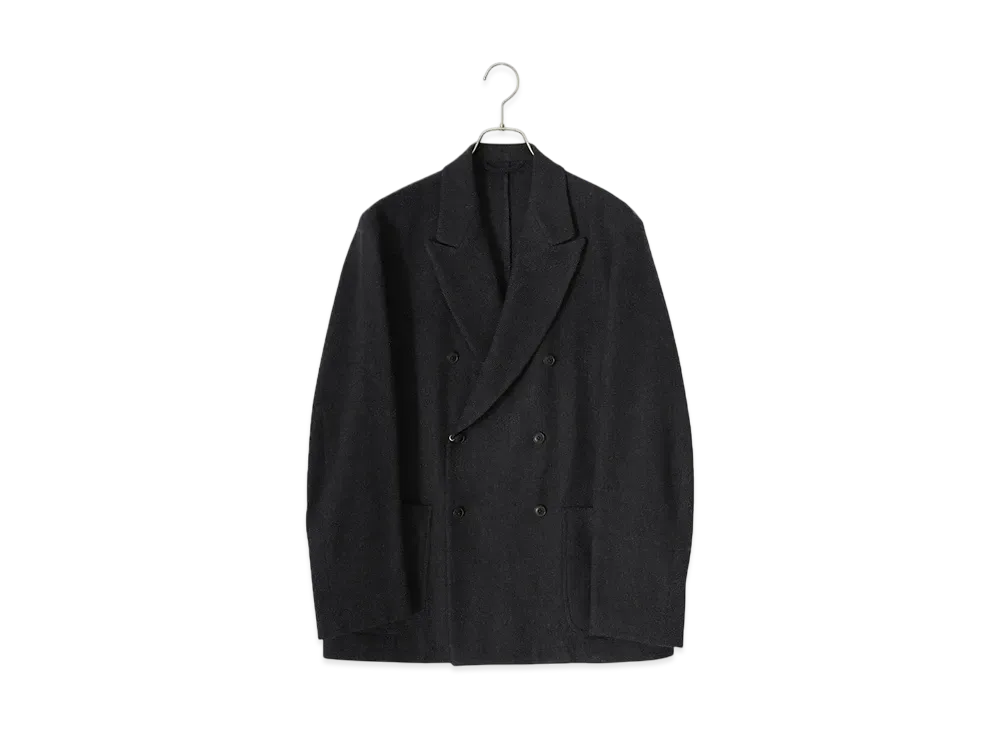 COMOLI Refined Wool Double Jacket "Chacoal"