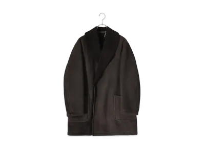 COMOLI Sheepskin Shawl Collar Coat "Brown"