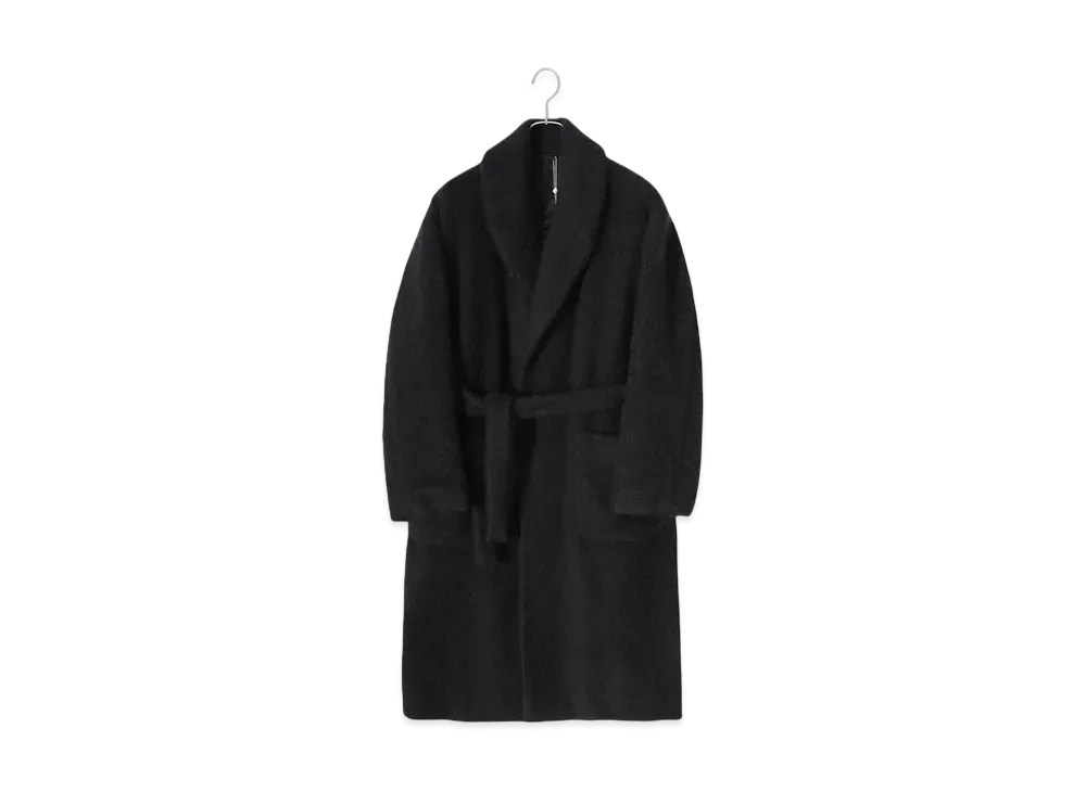 COMOLI Cashmere Shawl Collar Long Coat "Black"