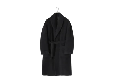 COMOLI Cashmere Shawl Collar Long Coat "Black"