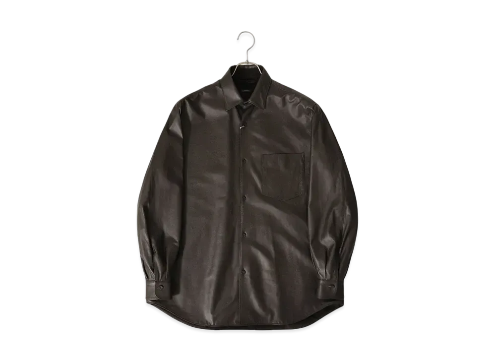 COMOLI Sheepskin Shirt Jacket "Brown"