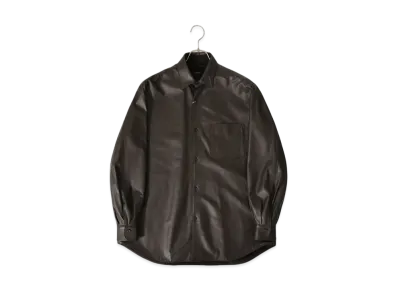 COMOLI Sheepskin Shirt Jacket "Brown"