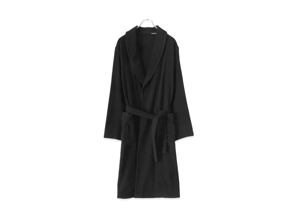 COMOLI Silk Pile Robe Coat "Black"
