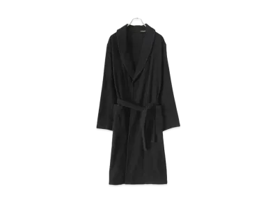 COMOLI Silk Pile Robe Coat "Black"